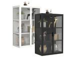 VCM Glasvitrine hängend Vitrine Glas mit ESG-Sicherheitsglas Maße ca. 95 x B. 60 x T. 35 cm Hängevitrine Glas Modern und platzsparend Glas Vitrinenschrank - Flokas L