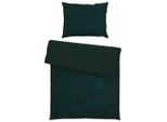 Novel Bettwäsche, Dunkelgrün, Textil, Uni, 140x200 cm, bügelfrei, pflegeleicht, angenehm wärmend, samtiger Griff, weiche und anschmiegsame Oberfläche, Heimtextilien, Bettwäsche & Leintücher, Bettwäsche
