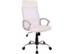 Bürostuhl OTTO HOME "Kirsten, Schreibtischstuhl", weiß (weiß, chromfarben, weiß), B:62cm H:118cm T:62cm, Stühle, Bürostuhl, mit atmungsaktivem Stoff im Rücken