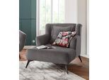 Loveseat HOME AFFAIRE "Baggio Mega Sessel für Komfort und Entspannung, zeitlos und modern", schwarz (asche), B:101cm H:99cm T:152cm, Sessel, XXL-Sessel, Zierkissen inklusive, schwarze Metallfüße