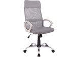Bürostuhl OTTO HOME "Kirsten, Schreibtischstuhl", grau (grau, chromfarben, grau), B:62cm H:118cm T:62cm, Stühle, Bürostuhl, mit atmungsaktivem Stoff im Rücken