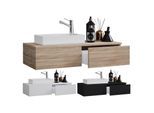 VCM 2-tlg Set Waschplatz für Gäste WC Gästebad Waschtisch Toilette Badmöbel Badezimmer Set - Gudas