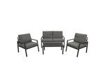 DEGAMO Lounge Set VANCOUVER, Aluminium dunkelgrau, Polster grau