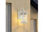 Lindby Außenwandleuchte Zayn, weiß, Glas, Höhe 33 cm, IP23