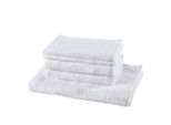Joop! Frottierset UNI Cornflower, Weiß, Textil, 5-teilig, Abstraktes, Oeko-Tex® Standard 100, saugfähig, Aufhängeschlaufe, strapazierfähig, angenehm weich, hochwertige Qualität, Badtextilien, Handtuch-Sets