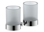 Bravat Varuna Glashalter 764110 doppelt, chrom, zum Kleben/Schrauben
