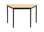 eurokraft basic Mehrzwecktisch, trapezförmig, HxBxT 740 x 1200 x 600 mm, Platte Buche-Dekor, Gestell schwarz