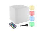tectake® Leuchtwürfel, mit LED-Beleuchtung, 12 W, samt Fernbedienung und Leuchtmittel, Belastbarkeit 100 kg, inkl. Erdspieß