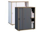 VCM Büroschrank mit 2 Fächern moderner Aktenschrank mit Schiebetüren Maße H. 74 x B. 60 x T. 37 cm – Salia 2-Fach