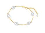 Perlenarmband VALERO PEARLS "VP743", gelbgold, Armbänder, Damen, Silber 925 (Sterlingsilber), Perlenarmband, aus Süßwasser-Zuchtperlen