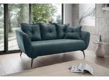 2,5-Sitzer HOME AFFAIRE "Baggio, Breite 196 cm zeitlos & elegant, bequem", ocean, B:196cm H:94cm T:103cm, 100% Polyester, Sofas, schwarze Metallfüße