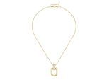 Kette mit Anhänger "Anhänger mit weißen Zirkonia, Silber 925", gold, GIORGIO MARTELLO MILANO, Halsketten, Damen, 45cm, Silber 925 (Sterlingsilber)