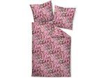 Bettwäsche JANINE "modern art S 42171 01", rosa naturell, B/L: 155cm x 220cm, 1 Stk., 1 Stk., Mako-Satin, B/L: 80cm x 80cm, Mako-Satin, Obermaterial: 100% Baumwolle, Bettwäsche, Bettwäsche, mit Reißverschluss