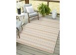 Teppich "Piazza, LAGERRÄUMUNG", beige (beige,cream), B:200cm H:8mm L:300cm, Polypropylen, MYFLAIR MÖBEL & ACCESSOIRES, Teppiche, Teppich, modernes Design, gestreift, In & Outdoor geeignet, Balkon, Terrasse