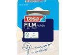 tesafilm® Paper Klebefilm, transparent, 19 mm x 33 m, leise abrollend, lösungsmittelfrei, 1 Rolle