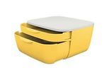 Schubladenbox Leitz® Cosy, lebensmittelecht, 2 Schübe, mit Gummifüsschen, B 251 x T 275 x H 143 mm, gelb