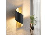 Marama Wandleuchte Marie, Schwarz, Gold, Metall, Uni,Uni, spiralförmig,spiralförmig, 8x24x11 cm, RoHS, CE, Lampen & Leuchten, Innenbeleuchtung, Leuchten nach Räumen, Schlafzimmerlampen