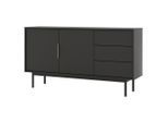 Boxxx Sideboard Viva, Schwarz, Holz, 2 Fächer, 3 Schublade(n) Schubladen, 154x82x39 cm, Typenauswahl, Beimöbel erhältlich, stehend, Wohnzimmer, Kommoden & Sideboards, Sideboards