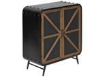 Livetastic Kommode, Natur, Schwarz, Holz, Metall, Tanne, massiv, 2 Fächer, 73x83x35 cm, Wohnzimmer, Kommoden & Sideboards, Kommoden