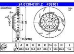 ATE Bremsscheibe 24013801012 geschlitzt/innenbelüftet 390mm 38mm für Porsche