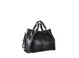 Schultertasche "Square", Mädchen, Gr. B/H/T: 42cm x 31cm x 20cm onesize, schwarz, Leder, COLLEZIONE ALESSANDRO, Taschen Schultertasche, in modischer Flechtoptik