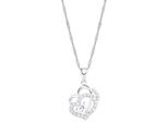 Kette mit Anhänger AMOR "Herzen", bunt (silberfarben, weiß), Halsketten, Damen, Silber 925 (Sterlingsilber), L: 42, mit Zirkonia (synth.)