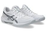 Hallenschuh ASICS "GEL-ROCKET 12", Damen, Gr. 39, weiß (weiß, pure silber), Synthetik, Schuhe Hallenschuh, besonders geeignet für Handball und Volleyball