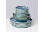 Gipfelstück Tafelservice Tiefer See, Blau, Grün, Keramik, 12-teilig, lebensmittelecht, Essen & Trinken, Geschirr, Geschirr-Sets, Tafelservice
