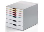 DURABLE Schubladenbox VARICOLOR® A4 weiß mit bunten Farblinien