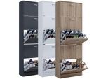 VCM Holz Schuhschrank Maße: H. 170 x B. 59 x T. 22 cm 5 Klappen - Sipos XL