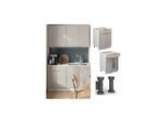Vicco Schubunterschrank Fame-Line Weiß Grau-Beige gerahmt 60 cm ohne Arbeitsplatte
