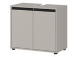 WB-Unterschrank 63x34x55cm 2 Türen & Soft-Close Siphonausschnitt Steingrau Made in Germany Badschrank Modern Kadima Design Serie HAMBURG
