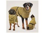 Rudelkönig Hundebademantel Größe XL in Khaki Hund Bademantel Baumwolle saugstark schnelltrocknend weich waschbar