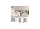 Vicco Eckhängeschrank Fame-Line Weiß Grau-Beige gerahmt 57 cm