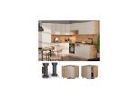 Vicco Eckunterschrank Fame-Line Eiche Grau-Beige gerahmt 87 cm mit Arbeitsplatte Anthrazit