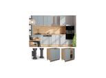 Vicco Unterschrank Fame-Line Eiche Hellblau-Grau gerahmt 80 cm ohne Arbeitsplatte