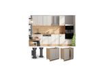 Vicco Spülenunterschrank Fame-Line Eiche Grau-Beige gerahmt 80 cm mit Arbeitsplatte Anthrazit