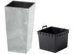 Pflanzkübel PROSPERPLAST "Urbi Square Beton", blau (betongrau), B:22cm H:42cm T:22cm, Polypropylen, Pflanzgefäße, Pflanzkübel, BxTxH: 22x22x42 cm