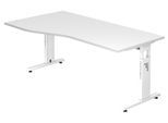 HAMMERBACHER VOS18/W/W höhenverstellbarer Schreibtisch 65 - 85 cm Weiß / weiß