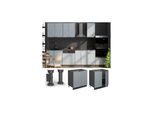 Vicco Unterschrank Fame-Line Anthrazit Hellblau-Grau gerahmt 80 cm ohne Arbeitsplatte