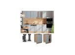 Vicco Unterschrank Fame-Line Eiche Hellblau-Grau gerahmt 60 cm ohne Arbeitsplatte