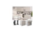 Vicco Schubunterschrank Fame-Line Weiß Grau-Beige gerahmt 80 cm mit Arbeitsplatte Anthrazit