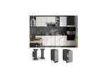 Vicco Apothekerunterschrank Fame-Line Anthrazit Grau-Beige gerahmt 30 cm mit Arbeitsplatte Eiche