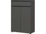 Aktenschrank mit Schublade & Türen Soft-Close 81x120x40 cm Graphit matt Büroschrank Made in Germany Büromöbel "Stuttgart" Kadima Design