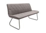 Novel Sitzbank, Grau, Edelstahl, Metall, Textil, 3-Sitzer, 155x87x65 cm, Esszimmer, Bänke, Sitzbänke
