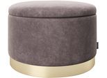 Pouf PLAYBOY "SUE", lila (altrosa samt), B:55cm H:35cm T:55cm, Holzwerkstoff, Metall, Polyester, Poufs, Pouf, Abnehmbarer Deckel, innen Stauraum für Decken, Kissen und Sonstiges