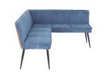 Mid.you Eckbank, Blau, Braun, Metall, Textil, L-Form, 194x154 cm, Esszimmer, Bänke, Eckbänke