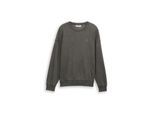 TOM TAILOR DENIM Herren Relaxed Overdyed Sweatshirt, schwarz, Uni, Gr. M