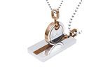 Schmuckset FIRETTI "Multipack Schmuck Geschenk Halsketten LIEBE", rosa (edelstahlfarben, roségoldfarben), Schmuck_Sets, Damen, Edelstahl, Schmuckset, 2 Ketten mit Anhänger