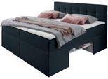 Boxbett HOME AFFAIRE, grau (dunkelgrau), B:162cm L:210cm, Komplettbetten, Nische im Bettkasten für zusätzlichen Stauraum